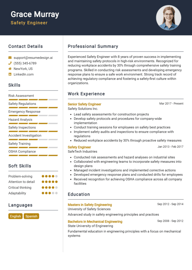 18 Safety Engineer Resume Examples And Templates for 2025