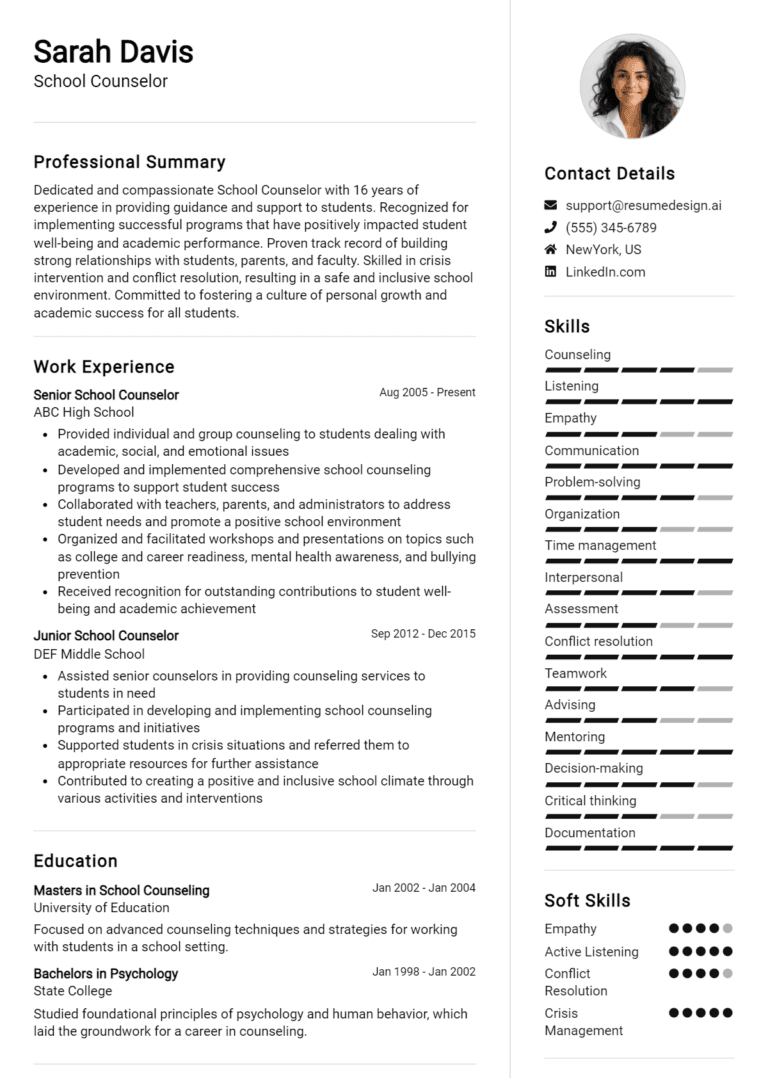 14 School Counselor Resume Examples And Templates for 2025