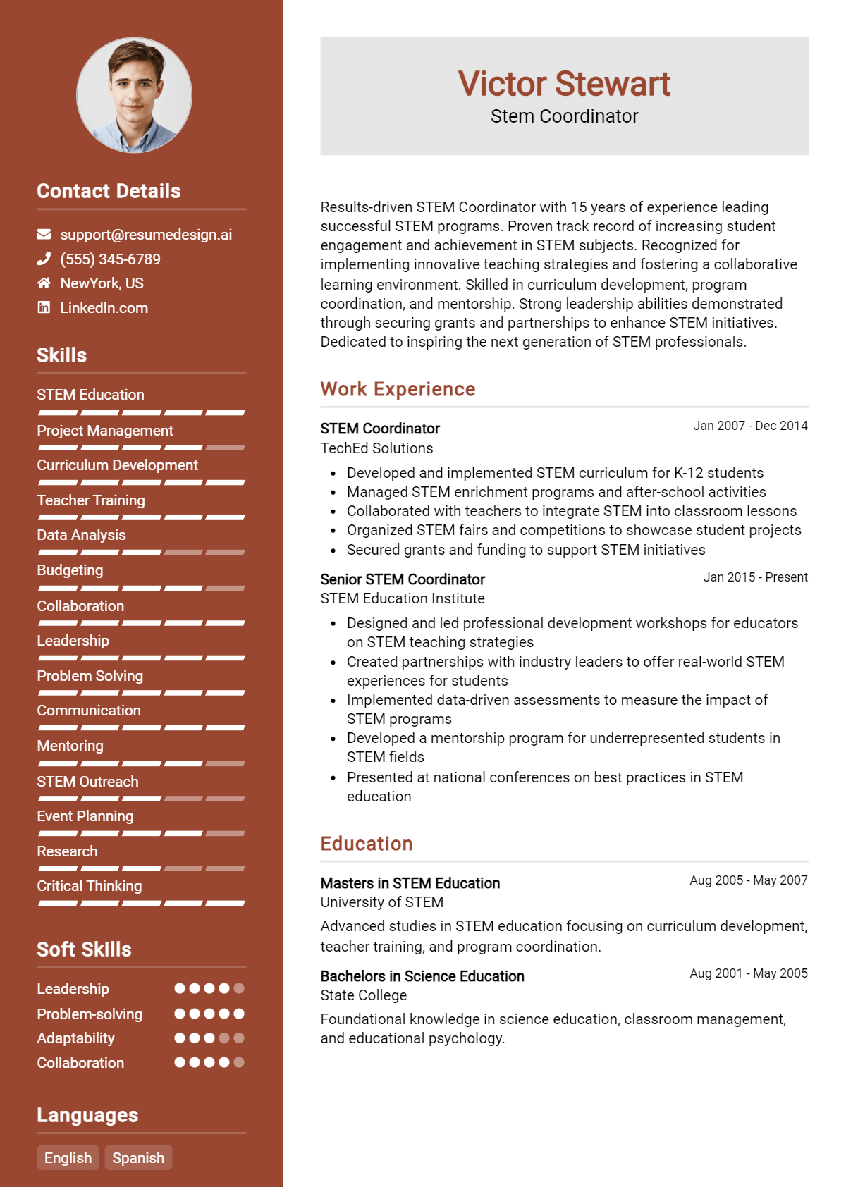 Stem Coordinator Resume Example