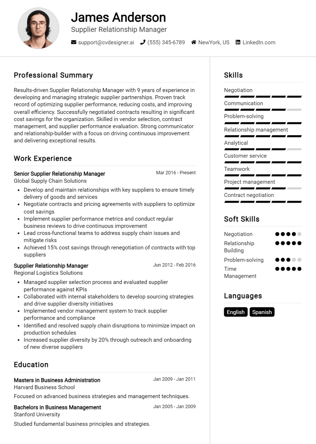 16 Supply Chain Manager Resume - Supplier Relationship Manager Resume Example 1095x1536 