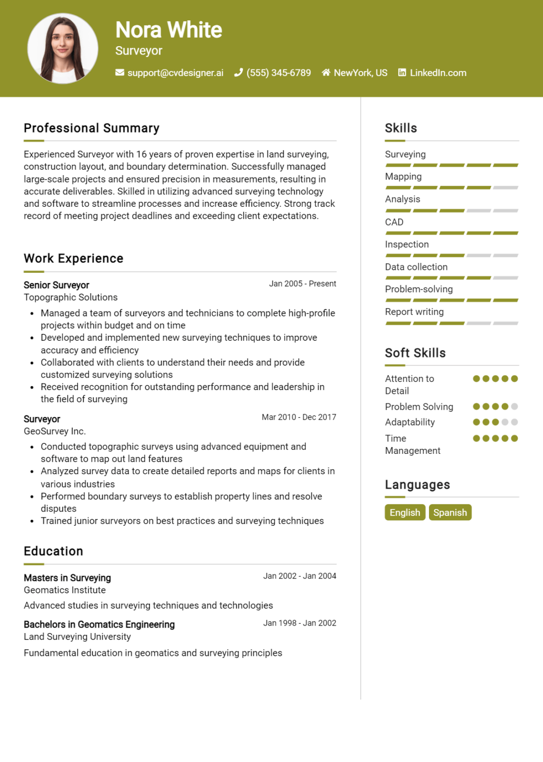 15 Surveyor Resume Examples And Templates for 2024: Expert Tips ...