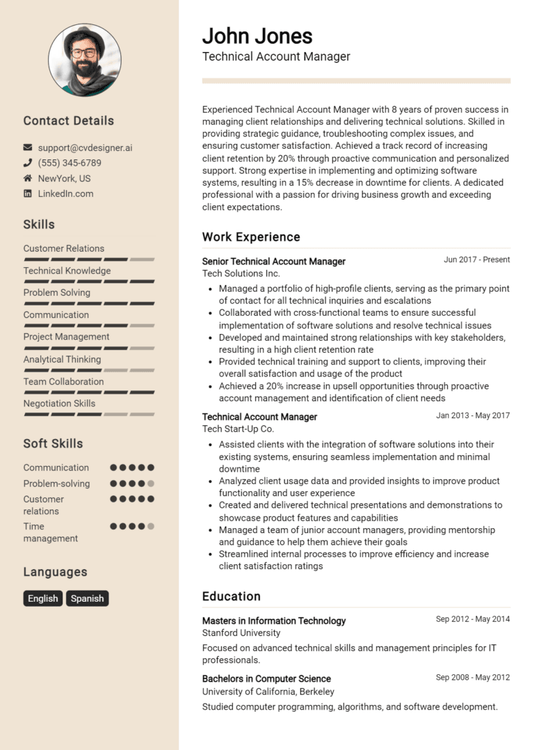 15 Technical Account Manager Resume Examples And Templates for 2025