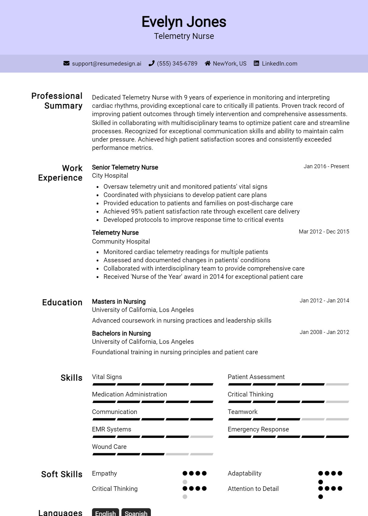 Telemetry Nurse Resume Example