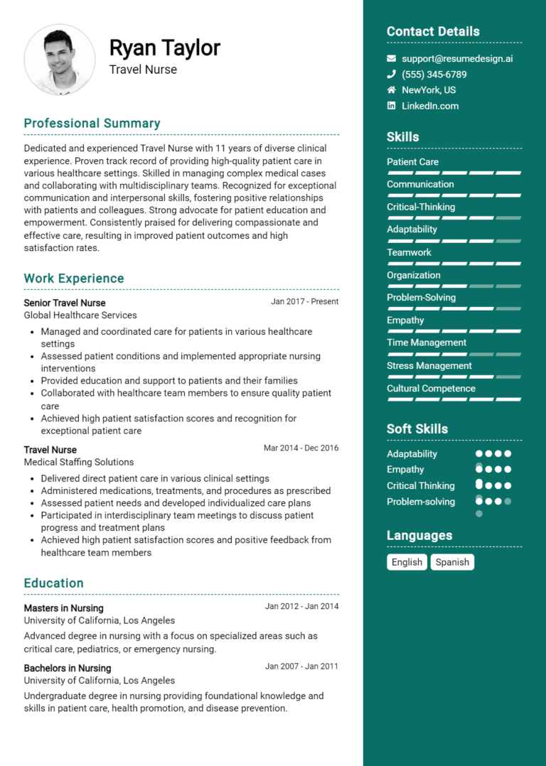 30 Travel Nurse Resume Examples And Templates for 2025: Expert Tips