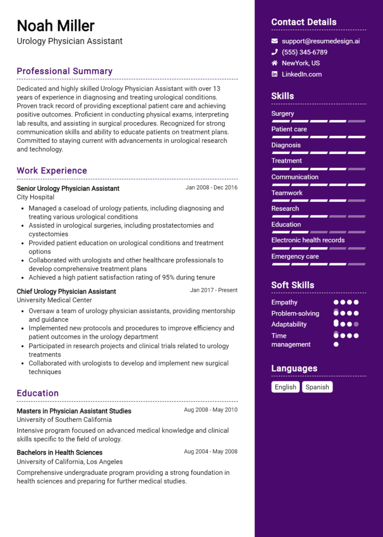 11 Physician Assistant Resume Examples - Urology Physician Assistant Resume Example 768x1078 