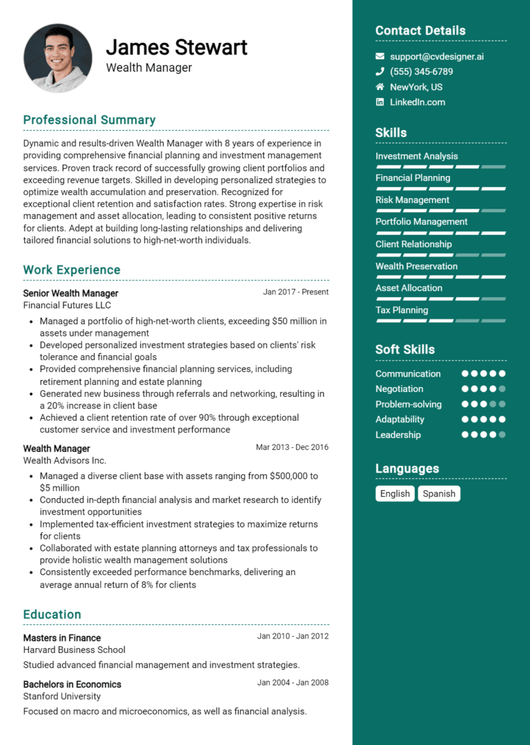 18 Wealth Manager Resume Examples And Templates for 2025