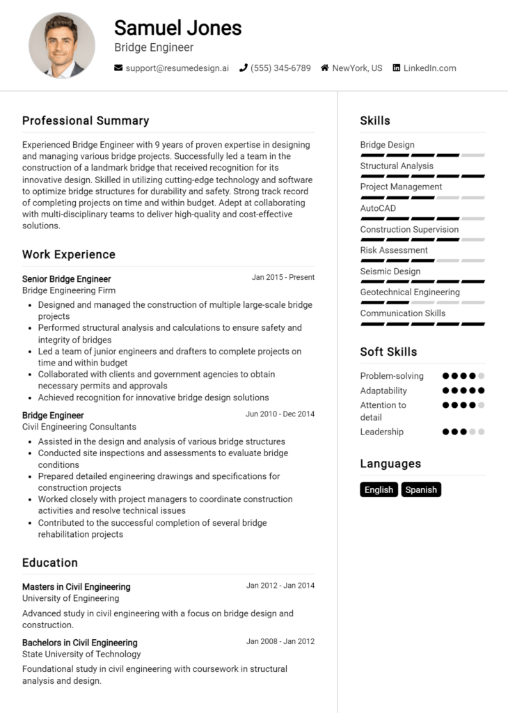 Bridge Engineer Resume Example (1)