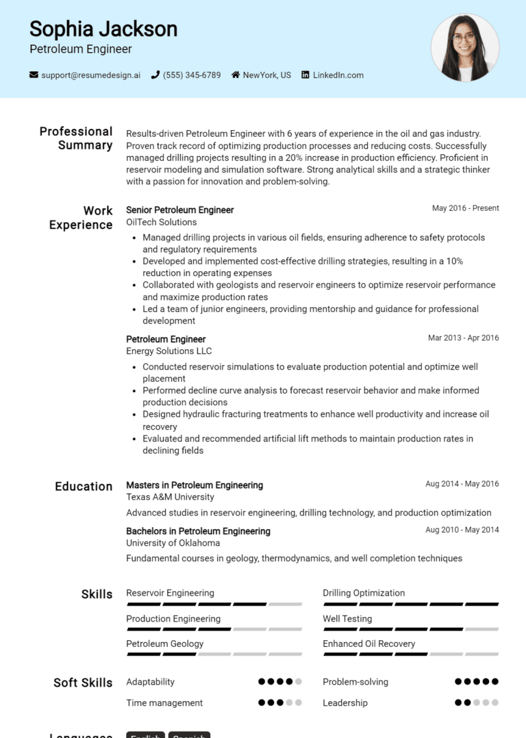 19 Petroleum Engineer Resume Examples And Templates for 2025