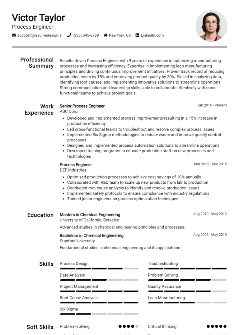 19 Process Engineer Resume Examples And Templates for 2025