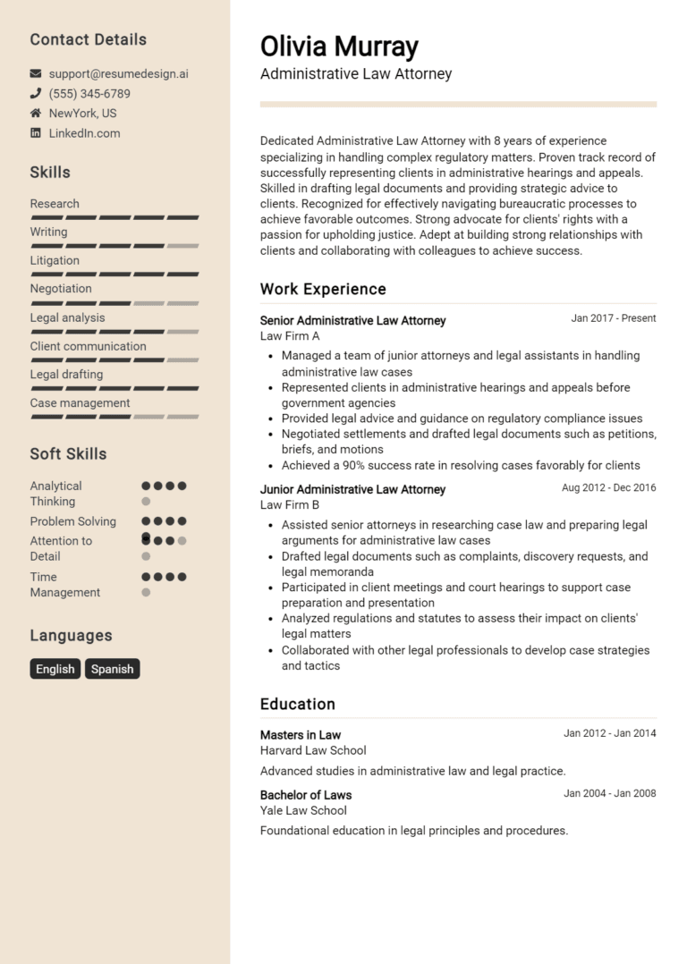 31 Administrative Law Attorney Resume Examples And Templates for 2025