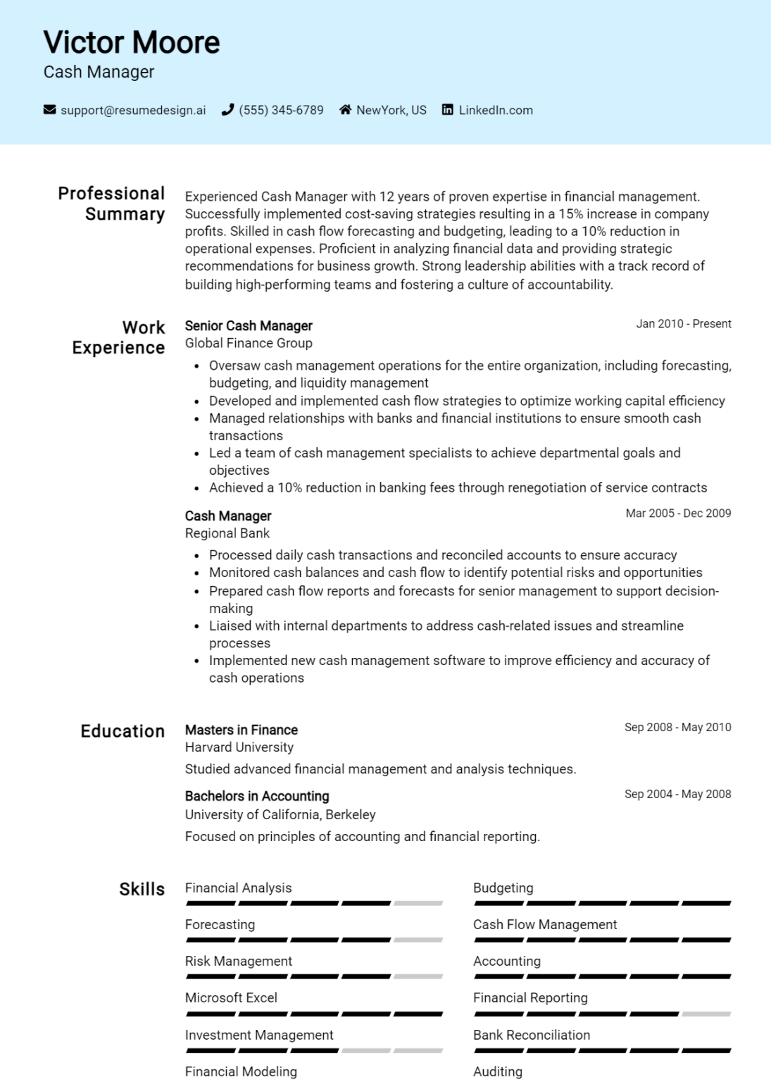 18 Cash Manager Resume Examples And Templates for 2024: Best Tips ...