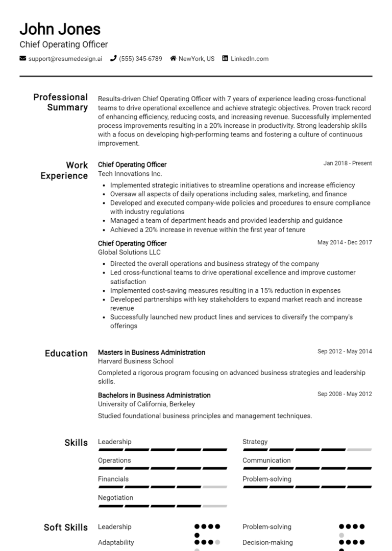 16 Chief Information Officer Resume - Chief Operating Officer Resume Example 768x1078 