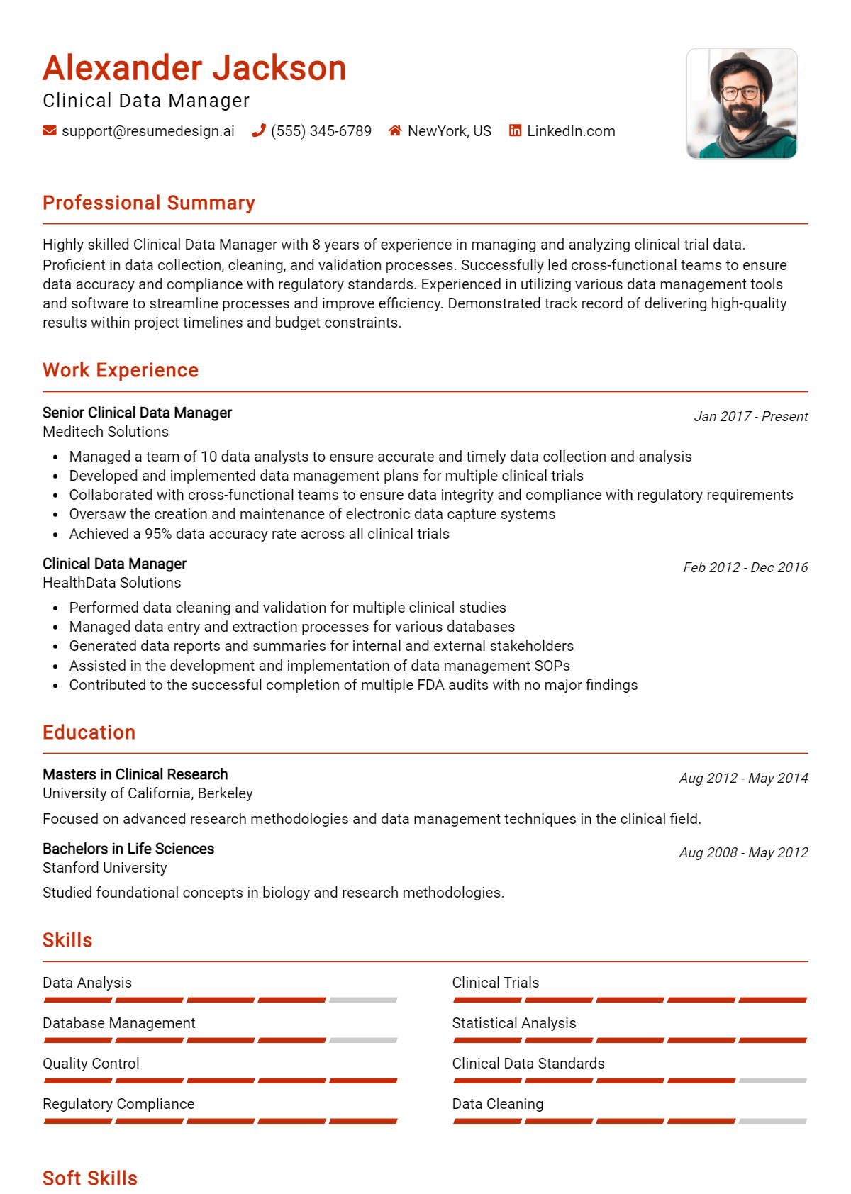 Clinical Data Manager Resume Example