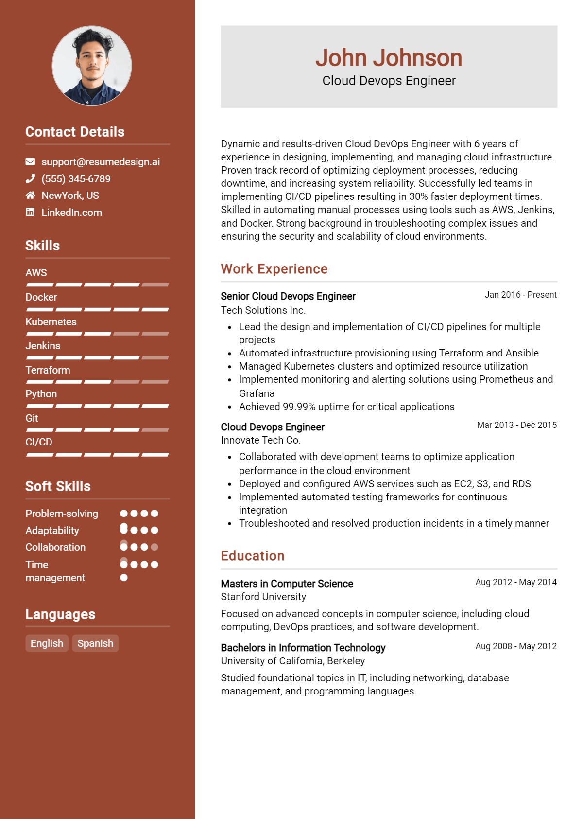 Cloud Devops Engineer Resume Example