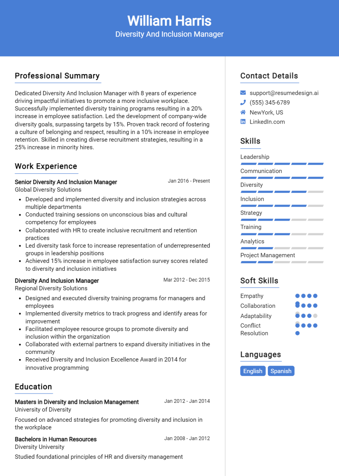 23 HR Generalist Resume Examples And Templates for 2025 - ResumeDesign.ai