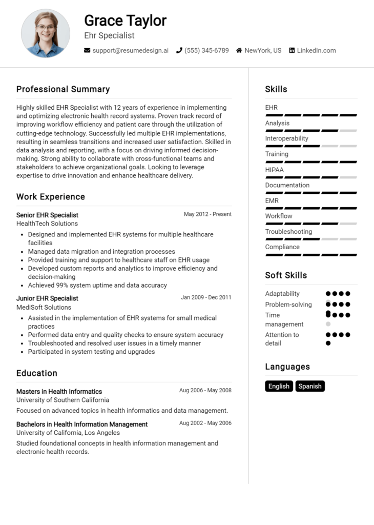 Ehr Specialist Resume Example (1)