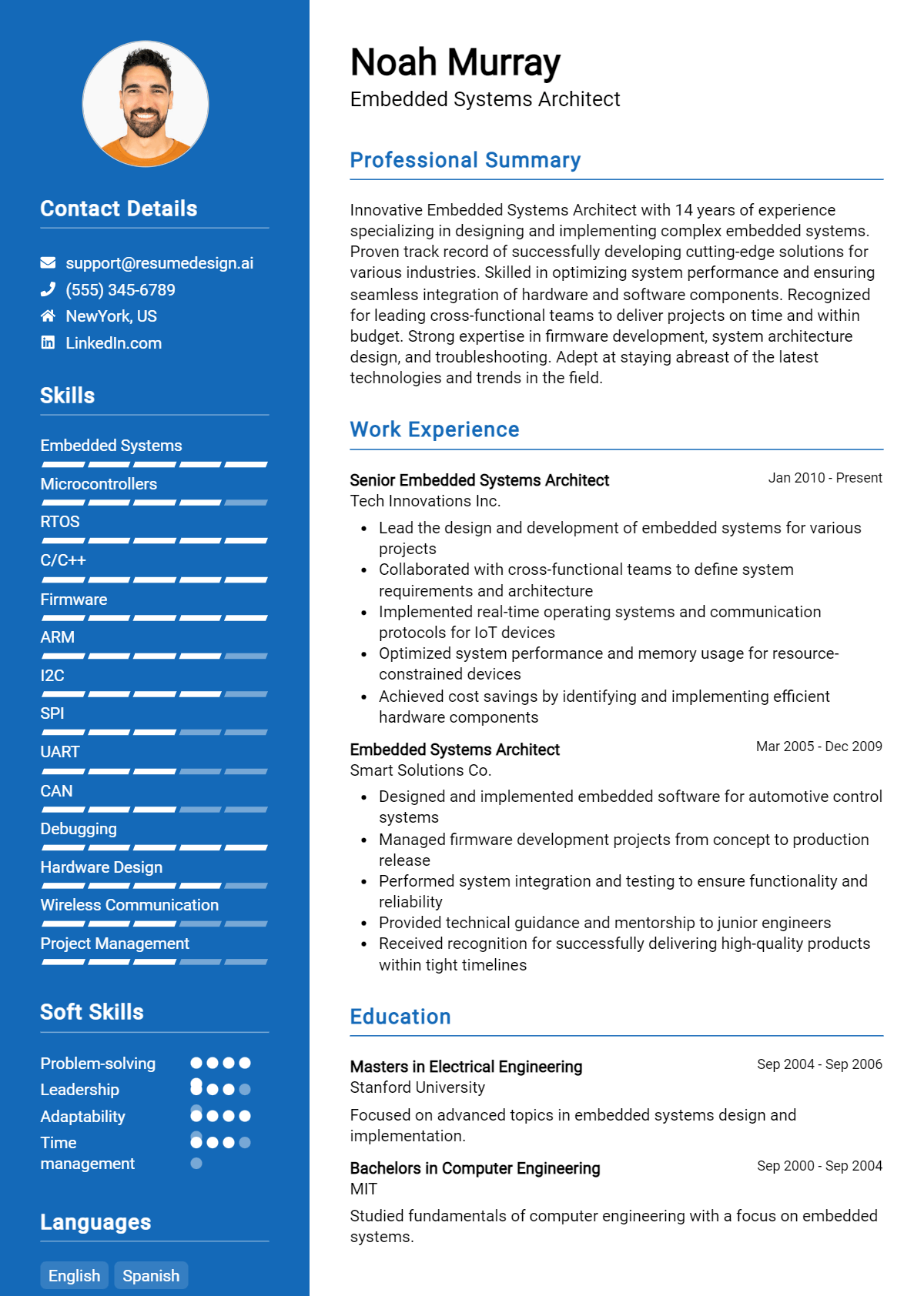 Embedded Systems Architect Resume Example