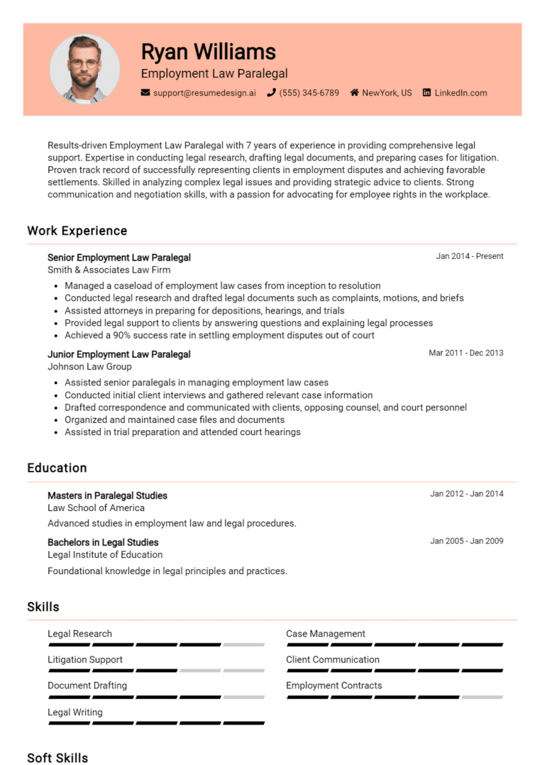 18 Employment Law Paralegal Resume Examples And Templates for 2025