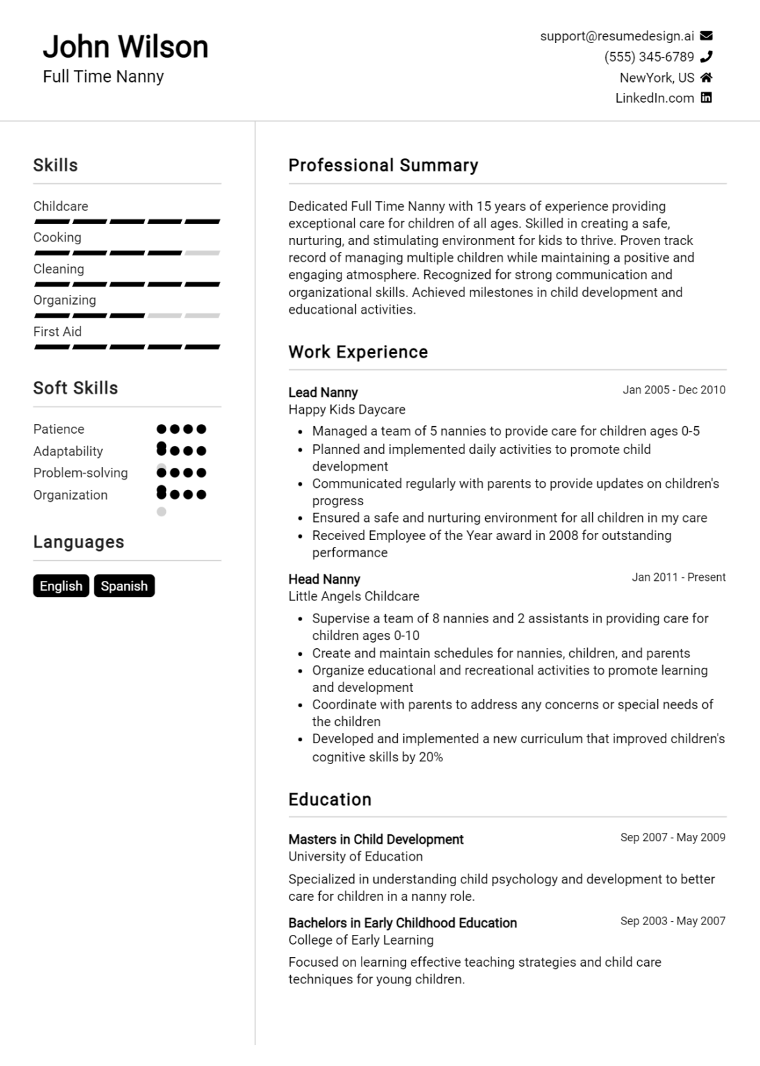 18 Professional Nanny Resume Examples And Templates for 2024 ...