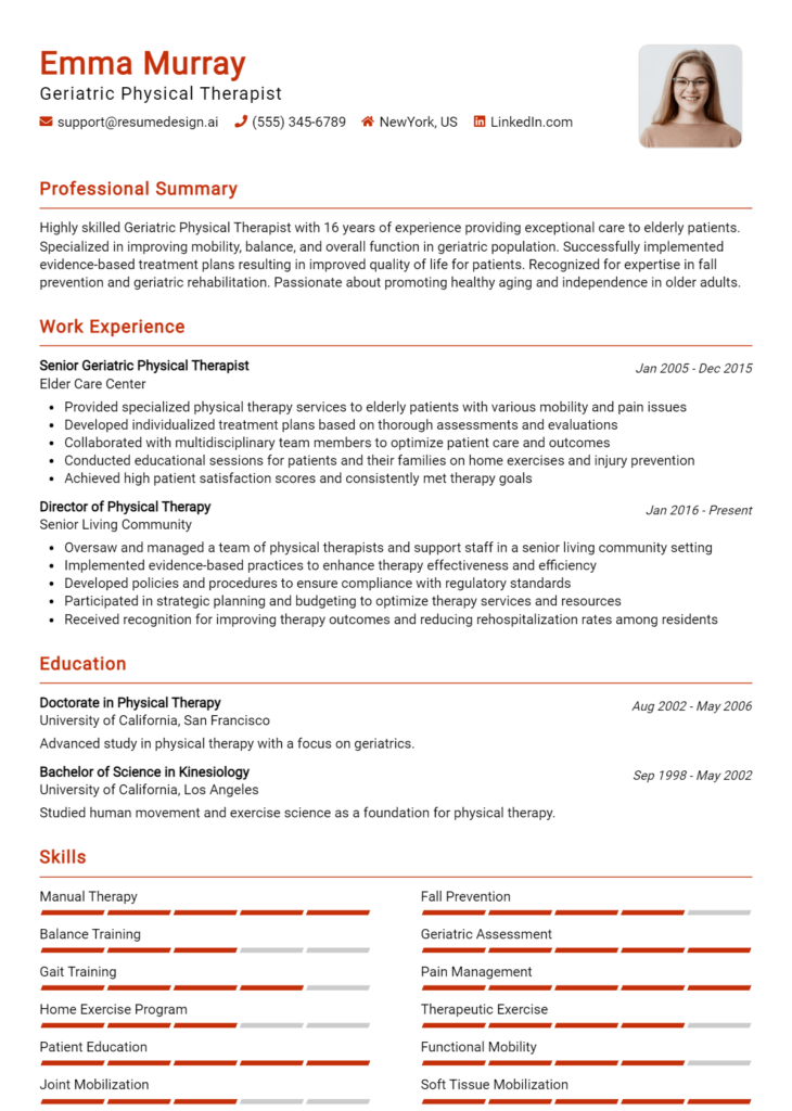 Geriatric Physical Therapist Resume Example (1)