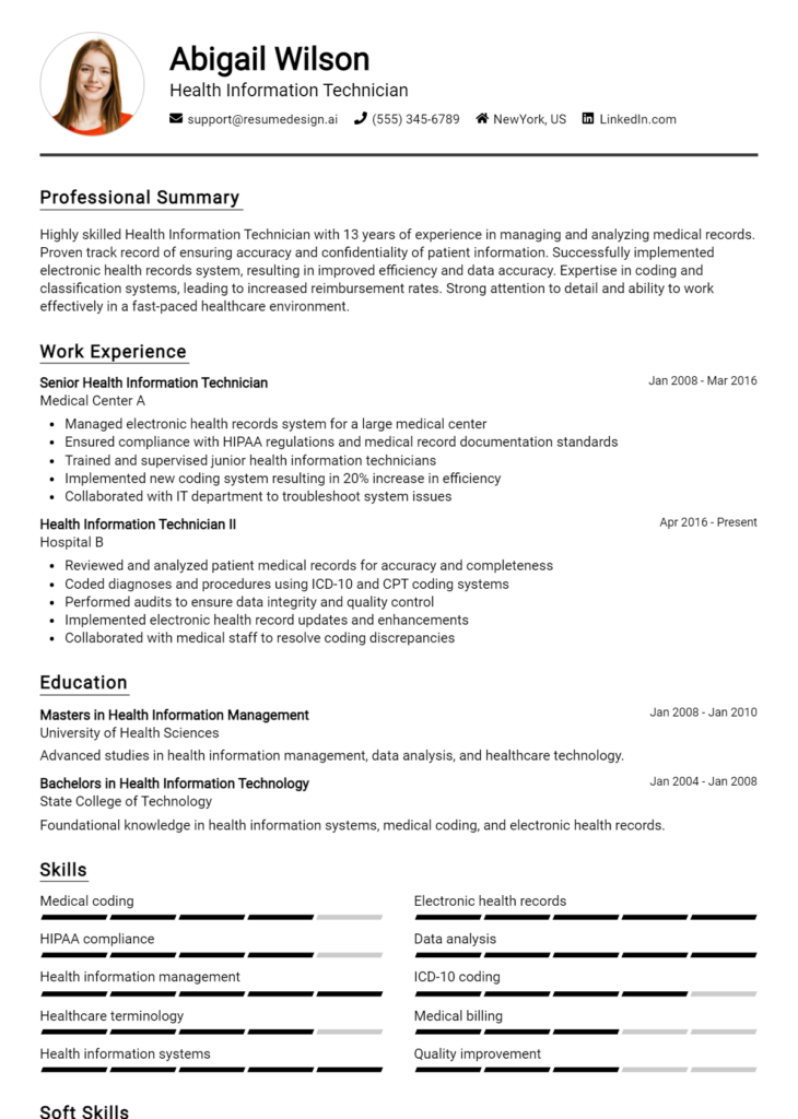 Health Information Technician Resume Example (2)