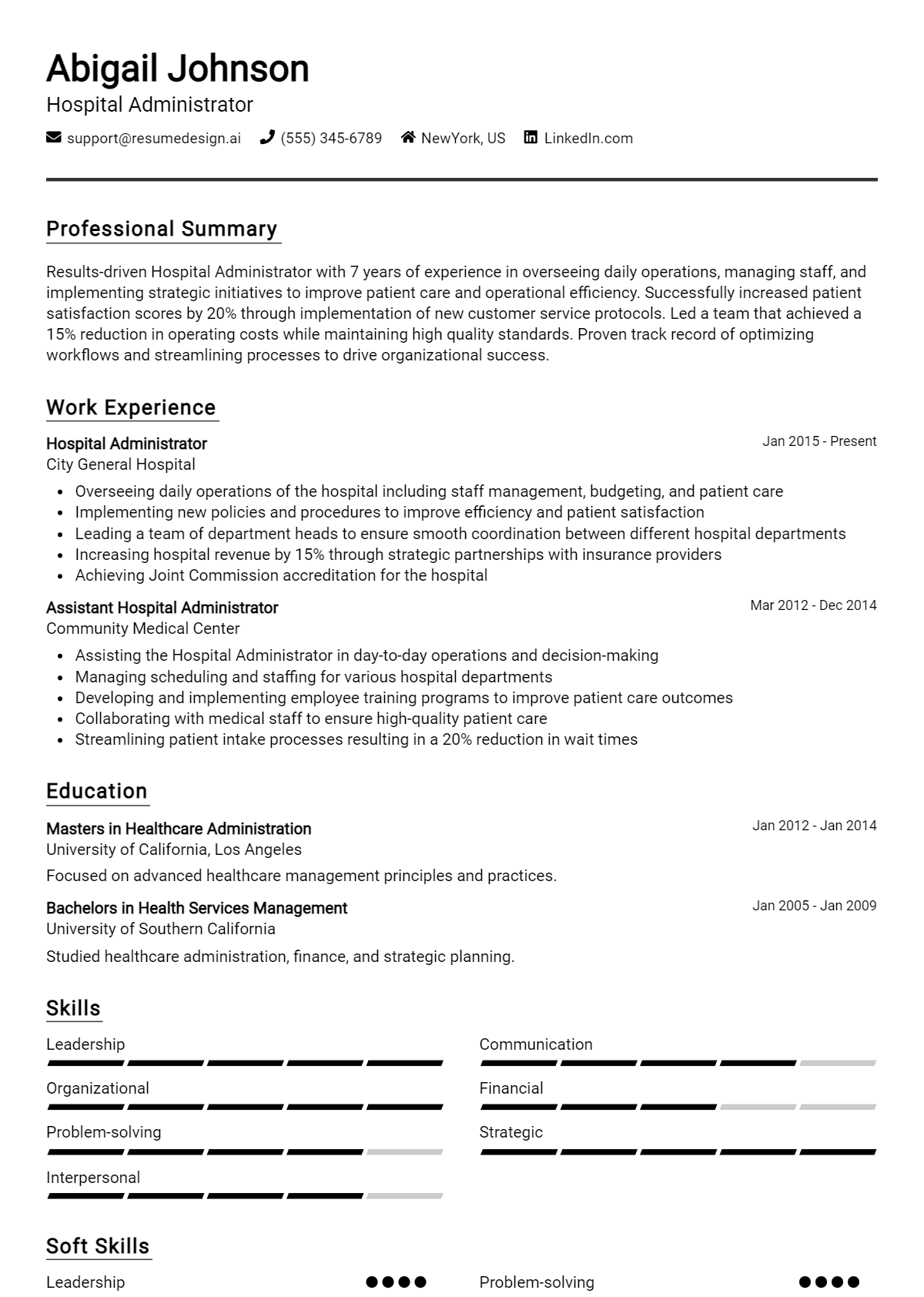 Hospital Administrator Resume Example (1)