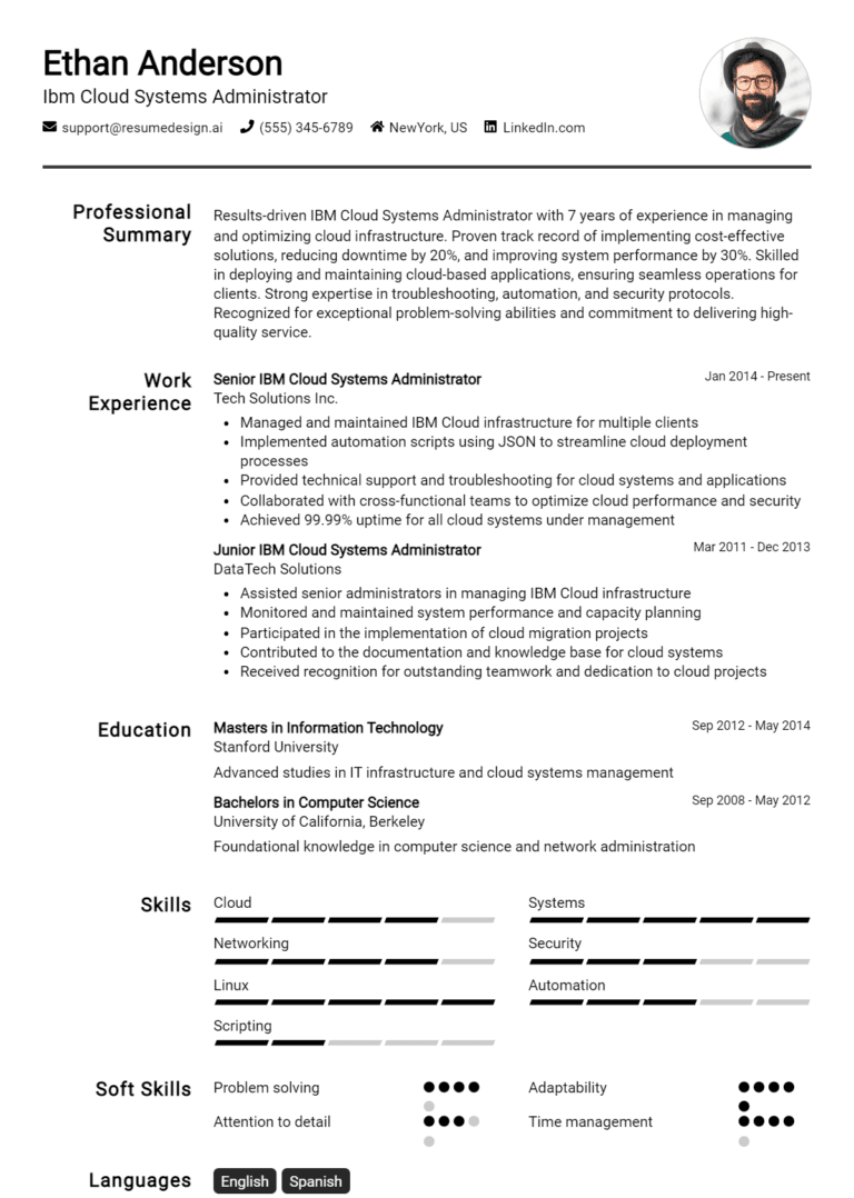24 IBM Cloud Systems Administrator Resume Examples And Templates for 2025: Top Tips