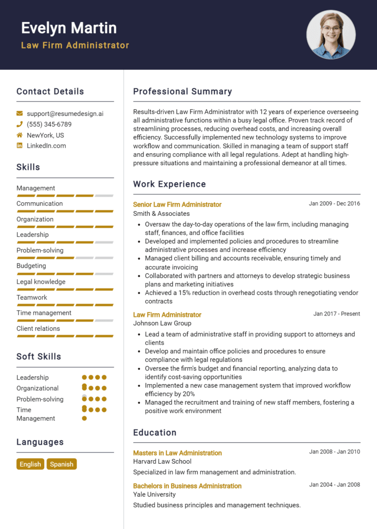 14 Law Firm Administrator Resume Examples And Templates for 2025: Expert Tips
