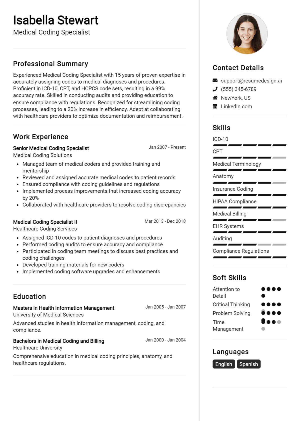 Medical Coding Specialist Resume Example (1)