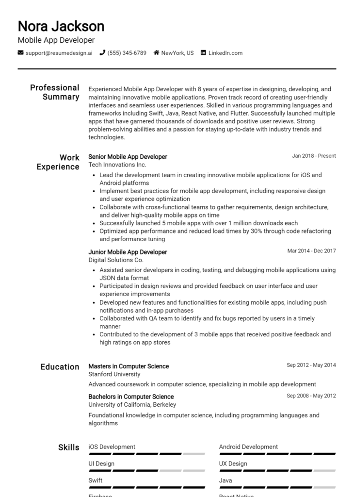 Mobile App Developer Resume Example (1)