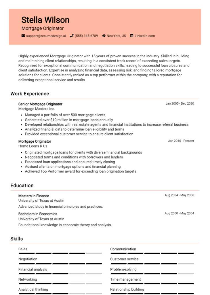 Mortgage Originator Resume Example (1)