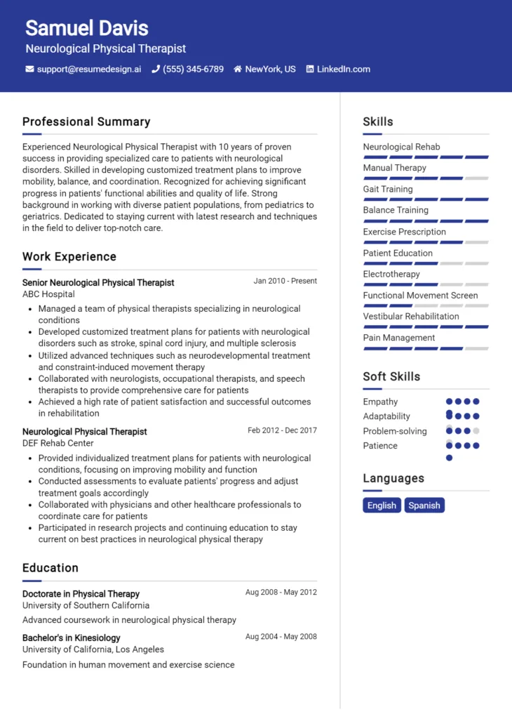 Neurological Physical Therapist Resume Example (1)