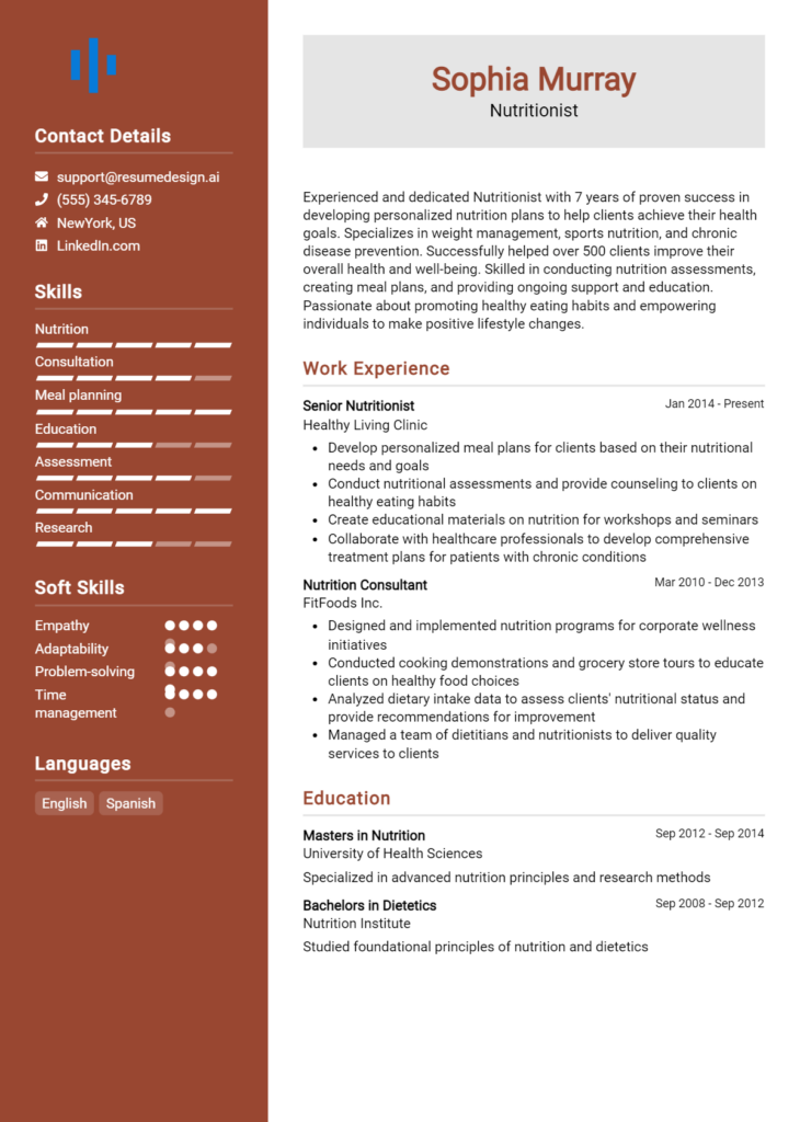 Nutritionist Resume Example (1)