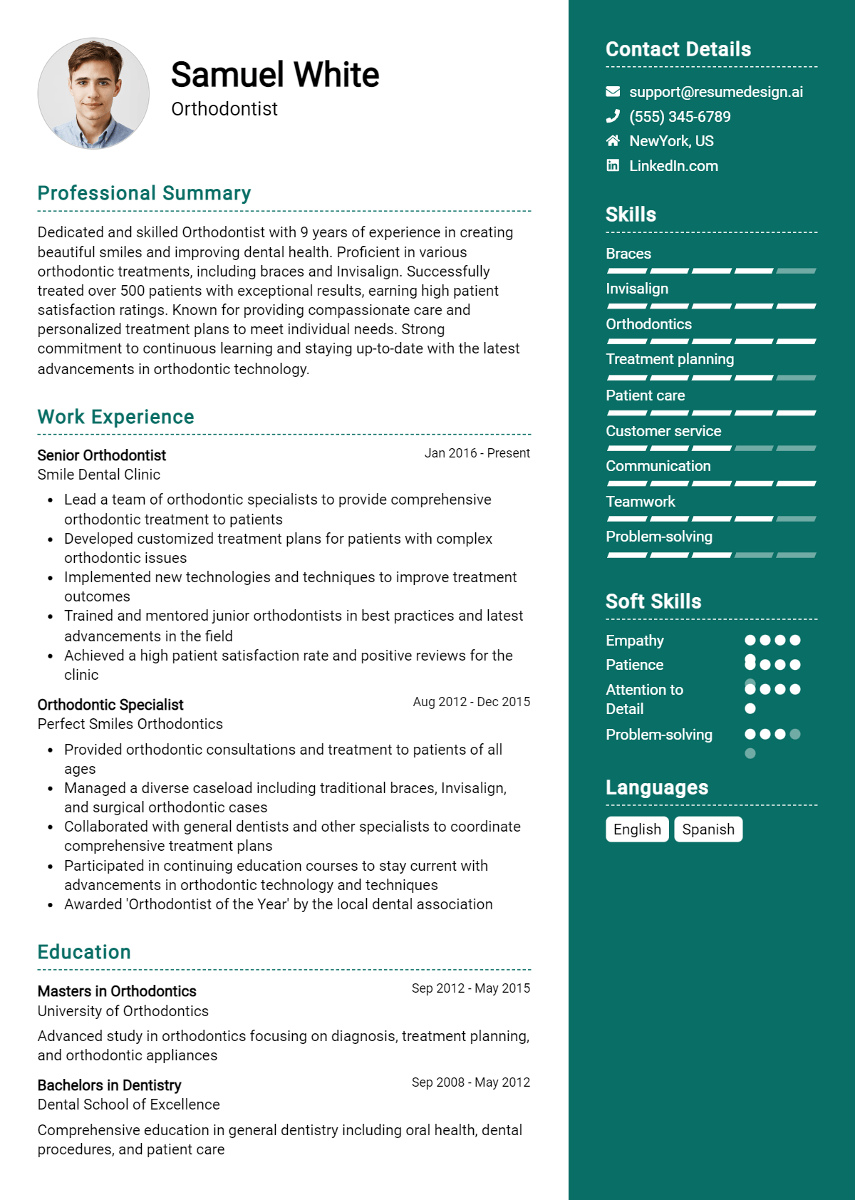 Orthodontist Resume Example (1)