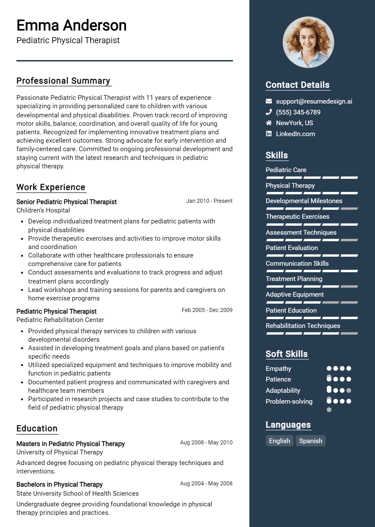 Pediatric Physical Therapist Resume Example (1)