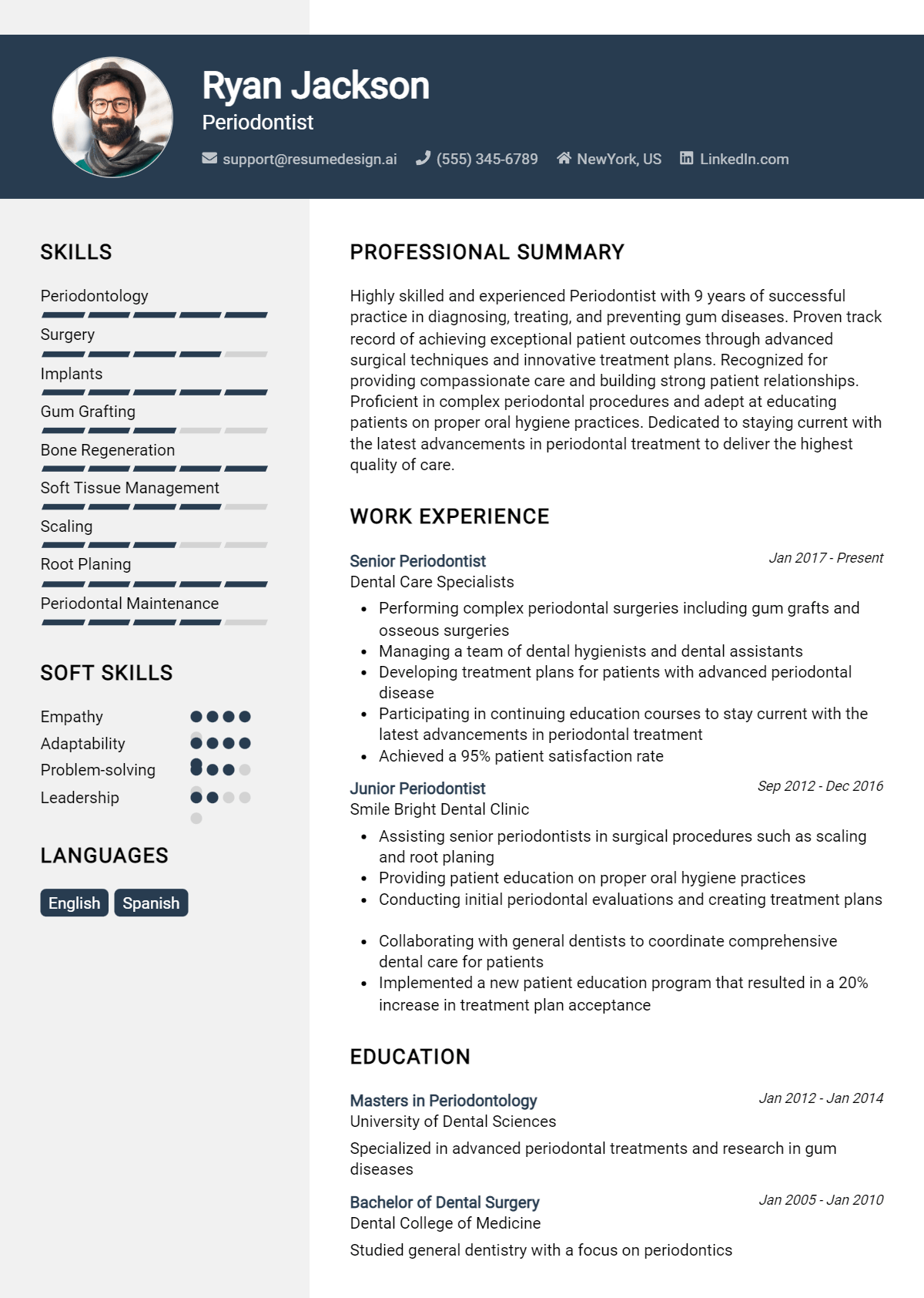 Periodontist Resume Example