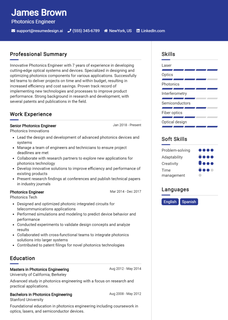 20 RF Engineer Resume Examples And Templates for 2024: Top Tips ...