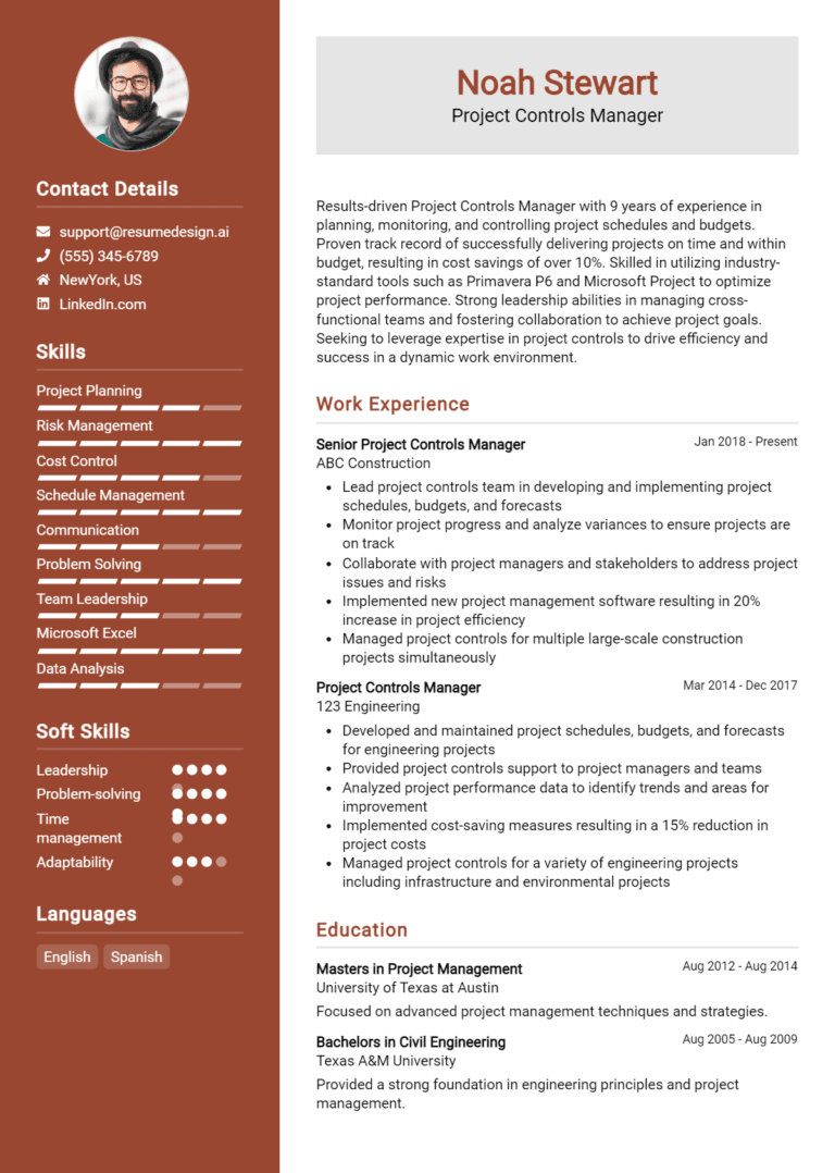 14 Project Controls Manager Resume Examples And Templates for 2025