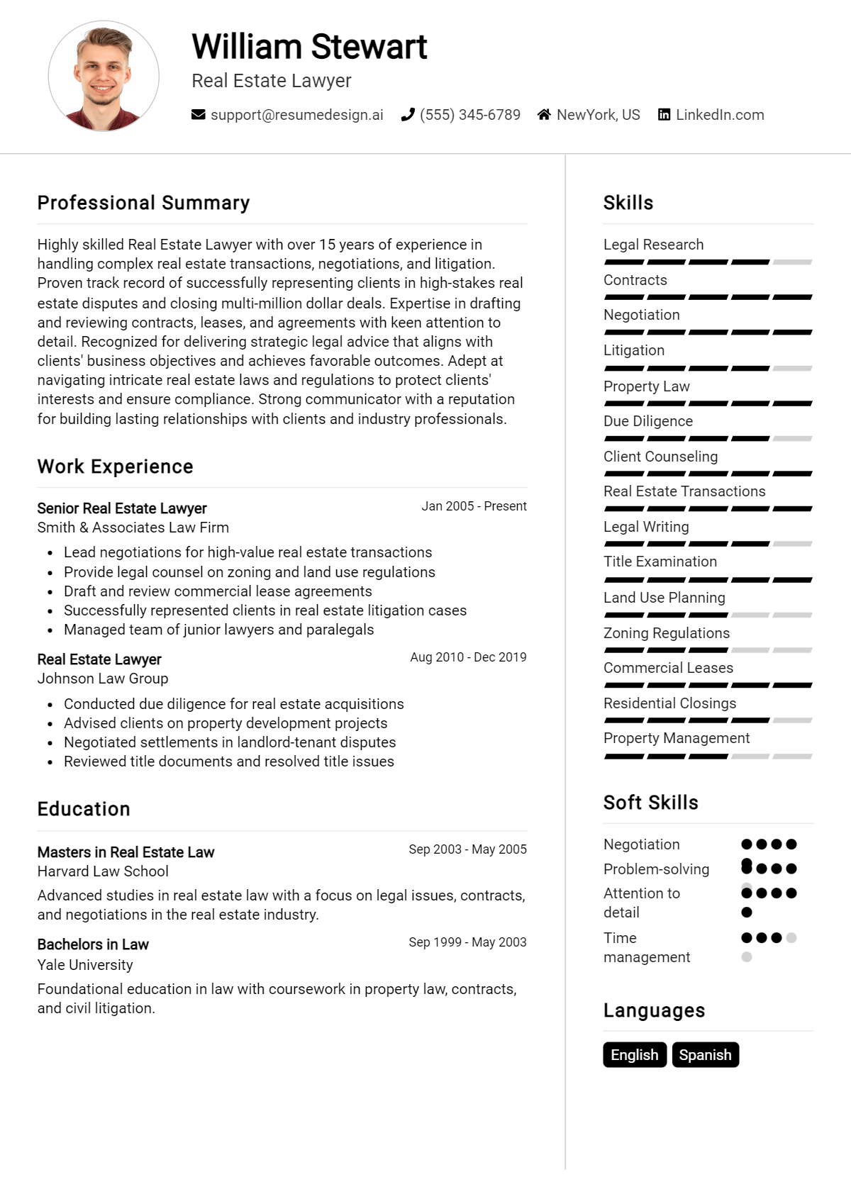 Real Estate Lawyer Resume Example