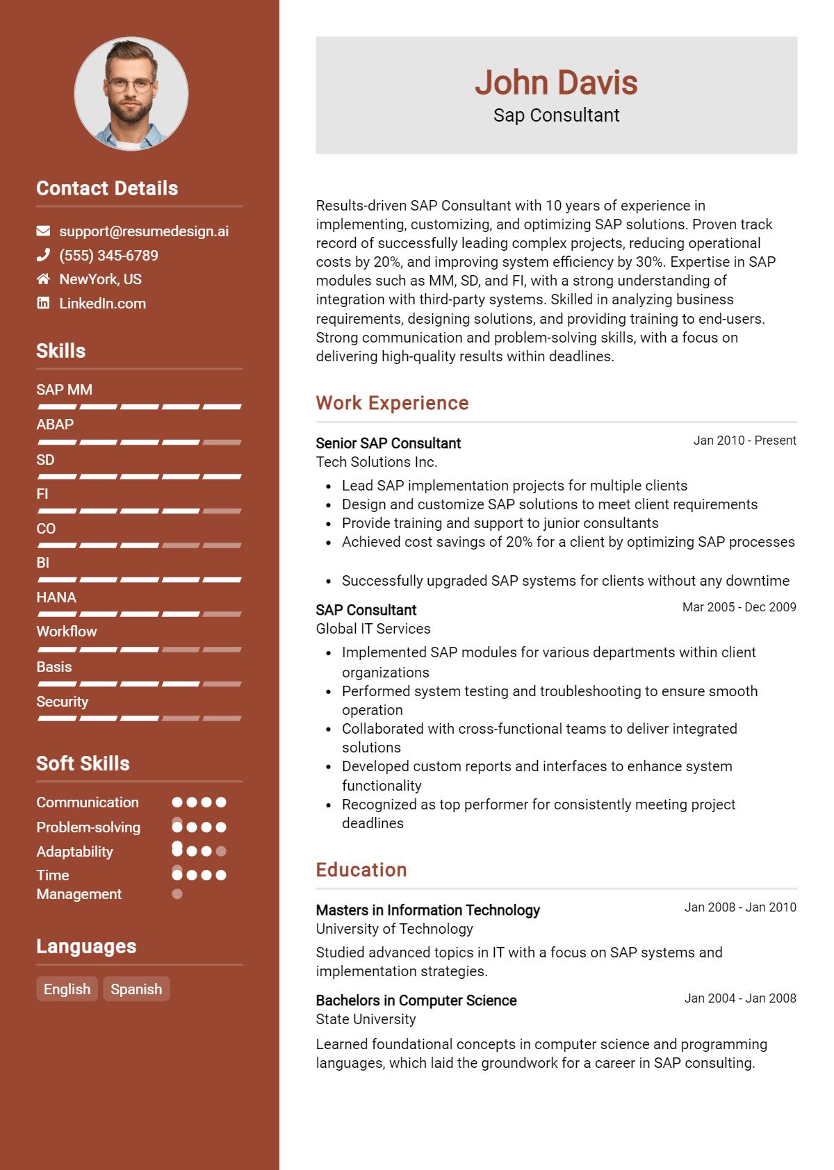 Sap Consultant Resume Example