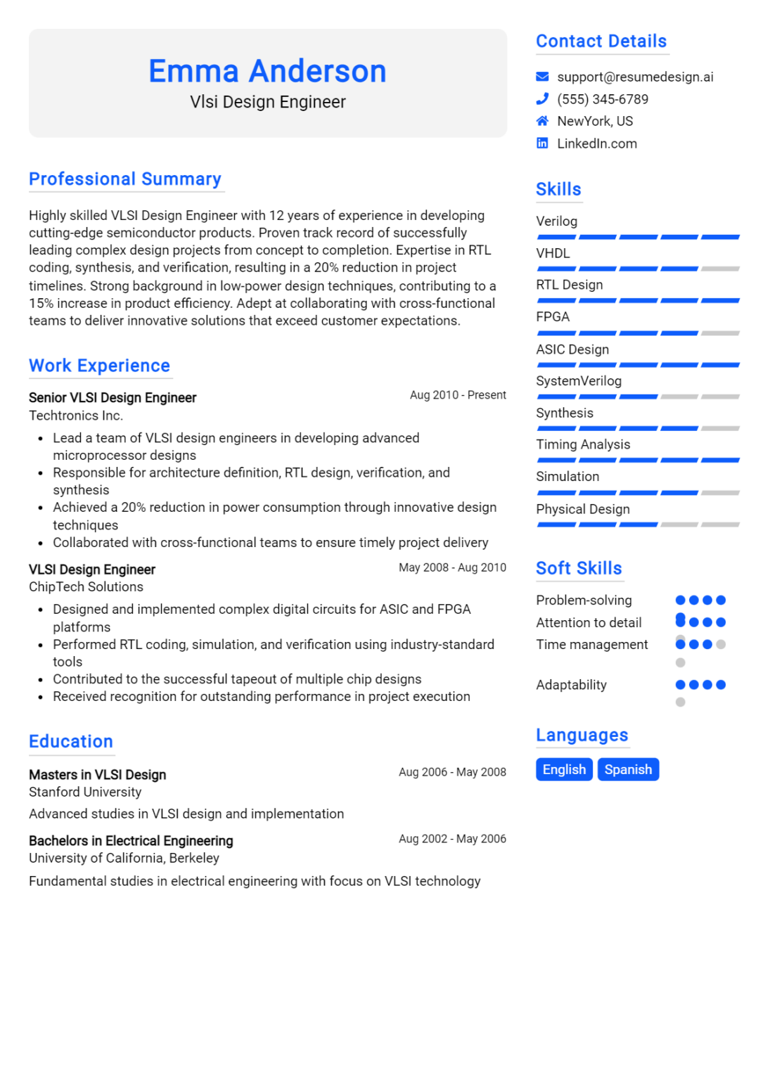 20 VLSI Design Engineer Resume Examples And Templates for 2024 ...