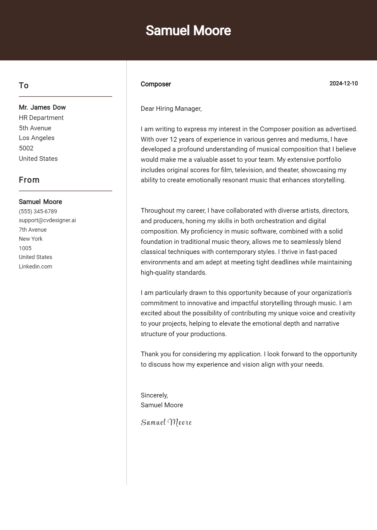 composer cover letter example