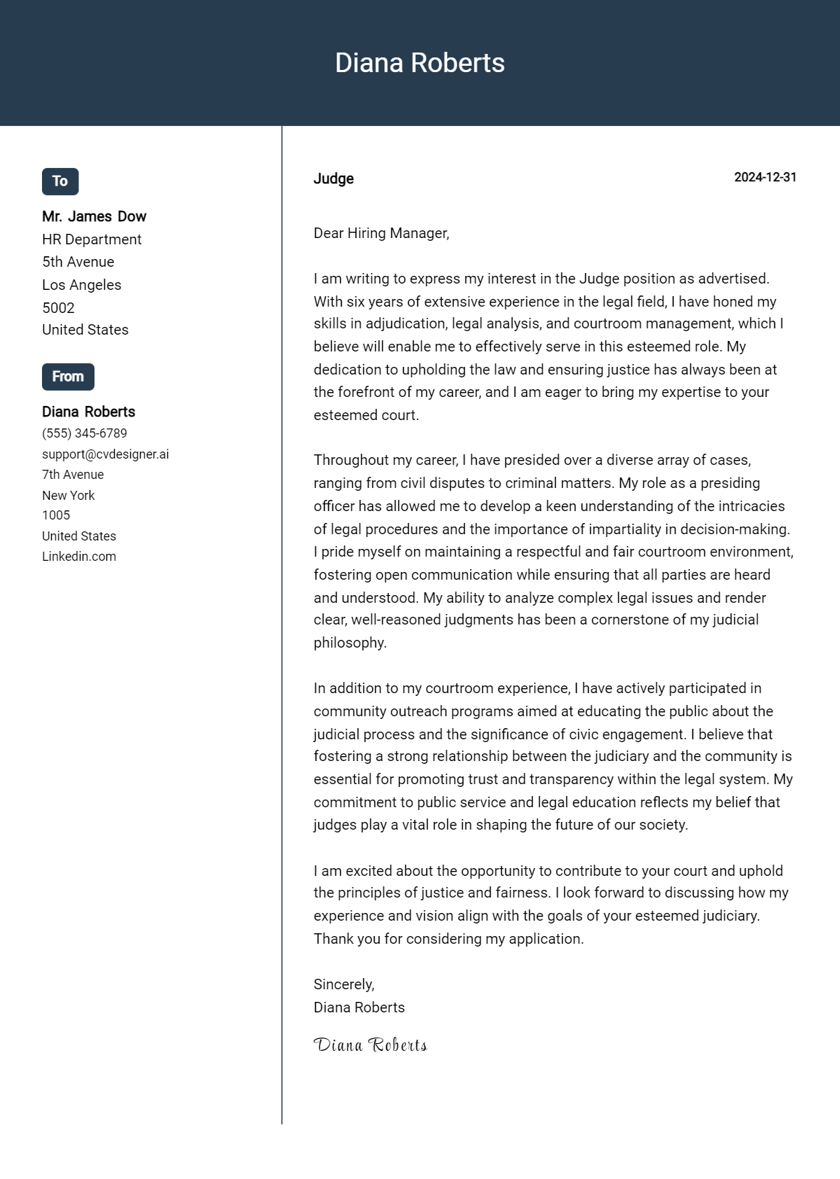 judge cover letter example