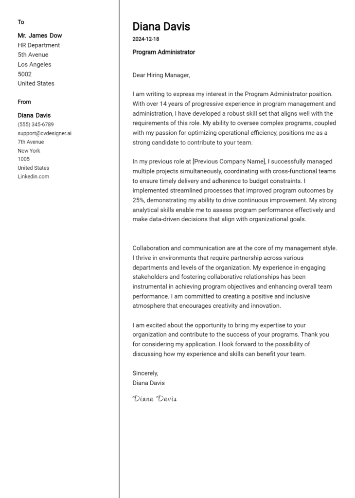 15 Program Coordinator Cover Letter Examples And Templates for 2024 ...