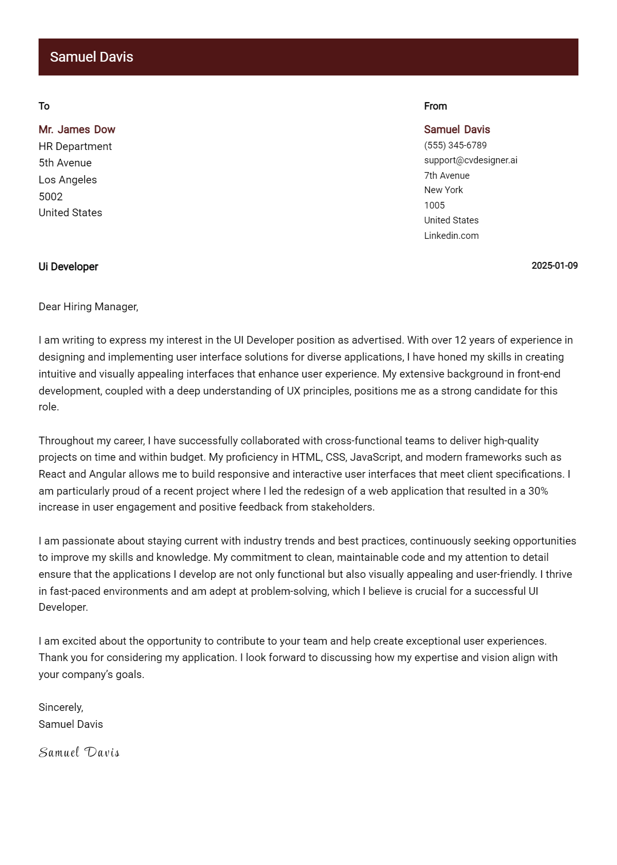 ui developer cover letter example